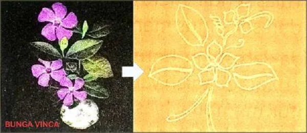 stilasi bentuk bunga vinca