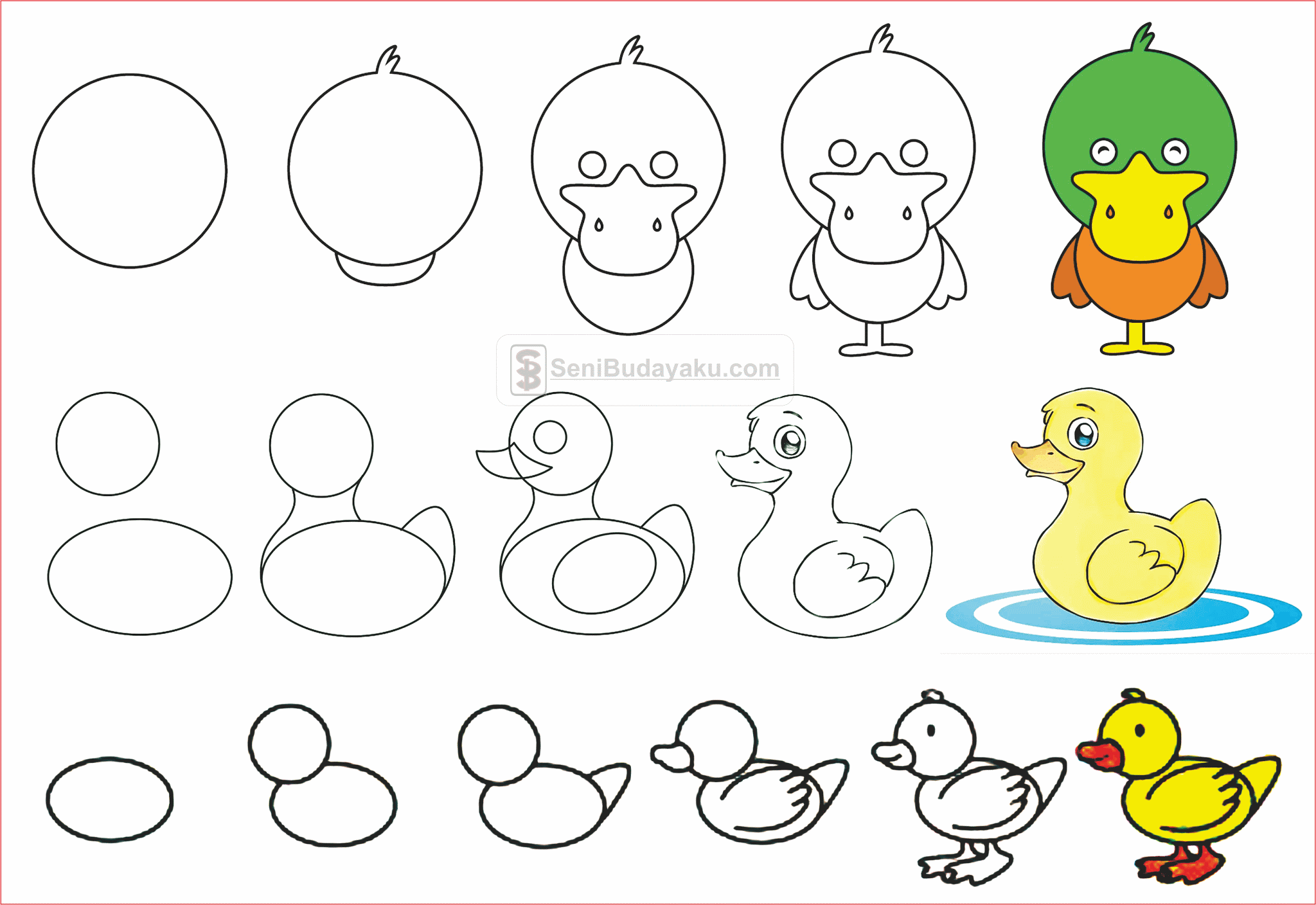 cara menggambar bebek kartun cara menggambar bebek kartun