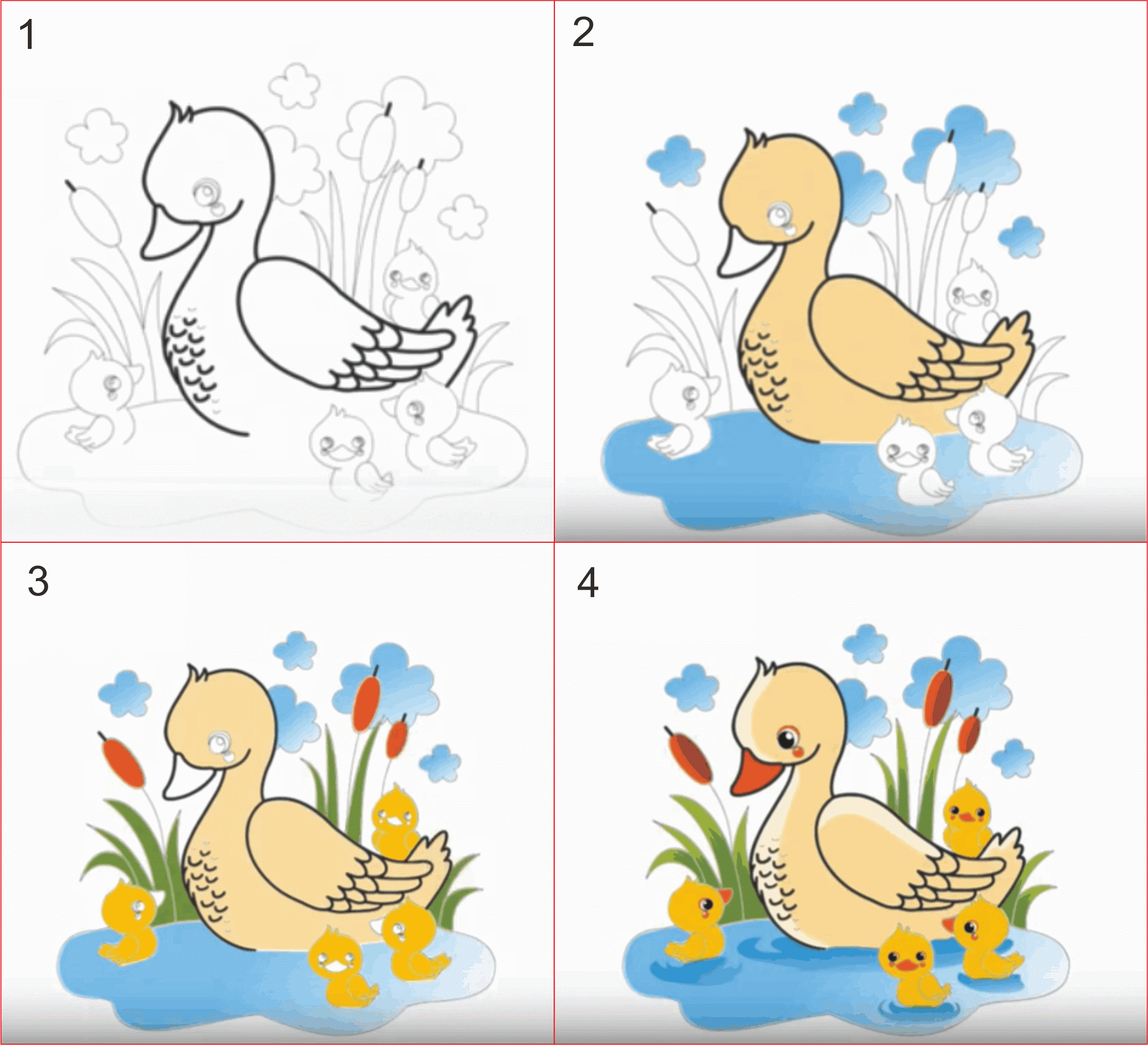 cara menggambar bebek dan anaknya cara menggambar bebek dan anaknya