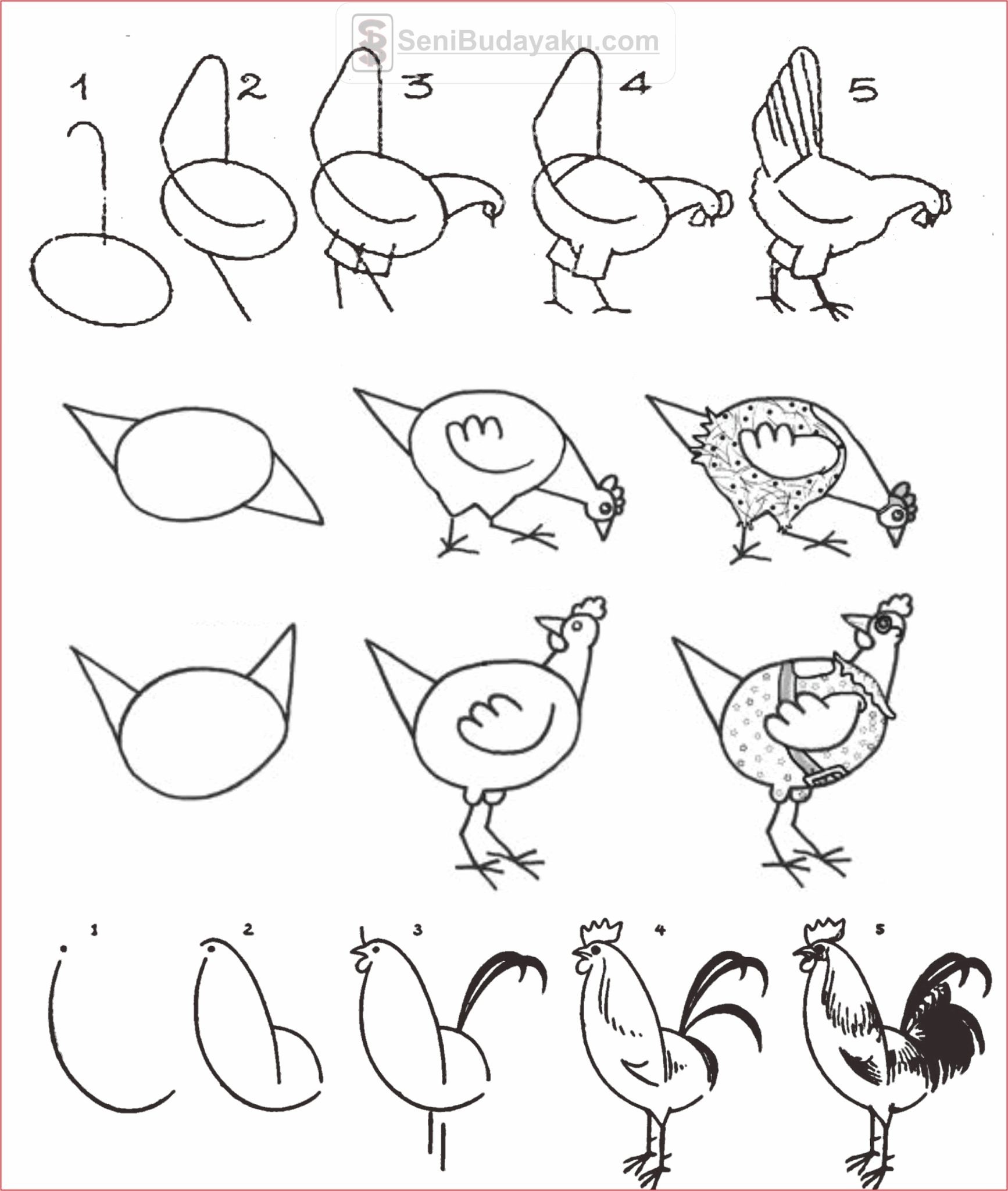 cara menggambar ayam anak sd cara menggambar ayam anak sd