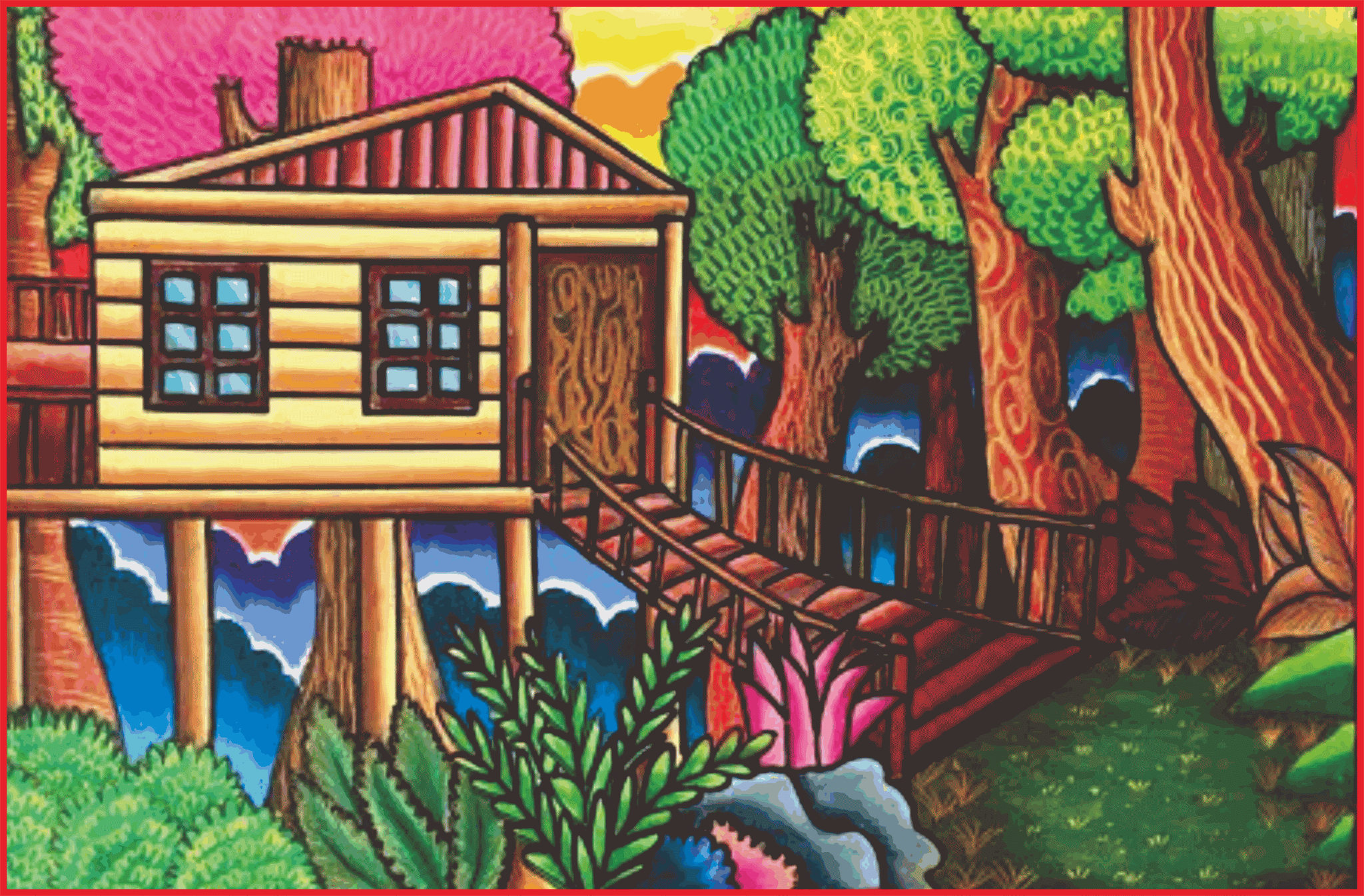 gambar-pemandangan-rumah-di-desa